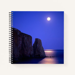 Mond bei Dämmerung   Perce-Felsen Gaspé-Küste Queb Notizbuch