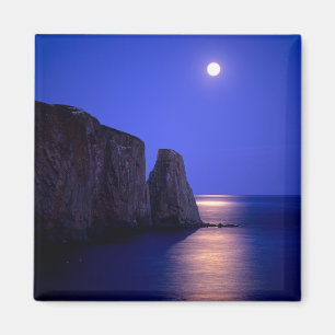 Mond bei Dämmerung Perce Rock Gaspe Küste Quebec Magnet