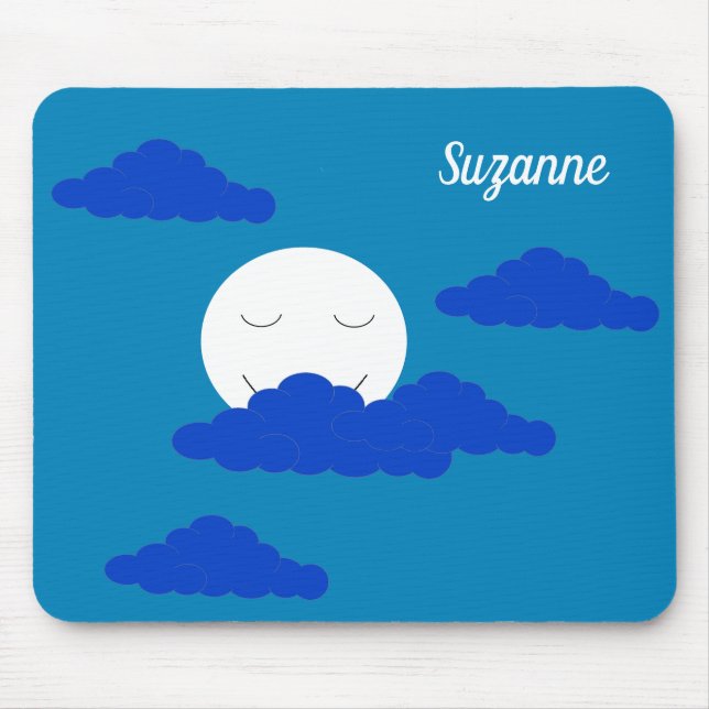 Mond bei frühem Dämmerlicht: Blau Mousepad (Vorne)