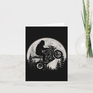 Mond Bigfoot fährt ein Motorrad Fahrrad Lustig Karte