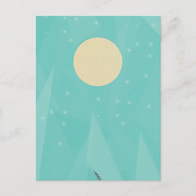 Mond-Blume Postkarte (Vorderseite)