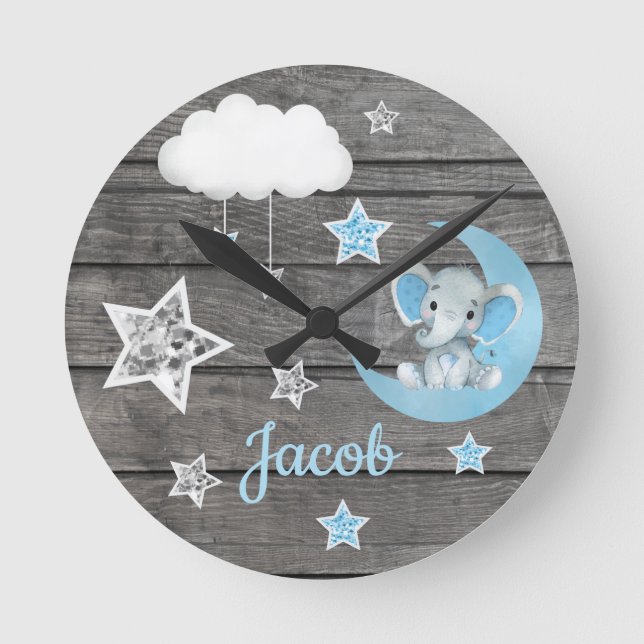 Mond, Cloud Wall Clock, rund, mittel Runde Wanduhr (Vorderseite)