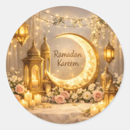 Mond der Erleuchtung und des Friedens – Ramadan-Ha Runder Aufkleber