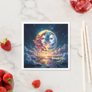 Mond der ewigen Balance – Feuer- und Wasserseelen. Serviette