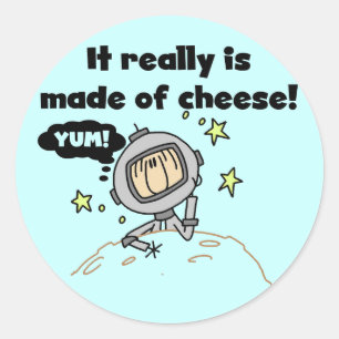 Mond der Käse-T-Shirts und der Geschenke Runder Aufkleber