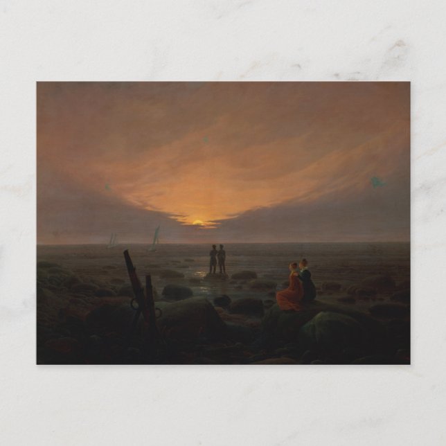 Mond, der über das Meer, 1821 steigt Postkarte (Vorderseite)