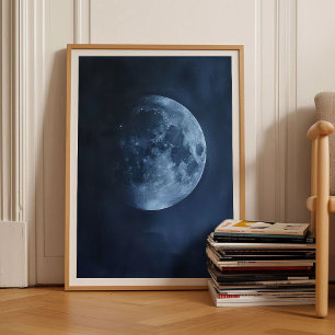 Mond Druck Mond Poster Moody Wandkunst Nachthimmel