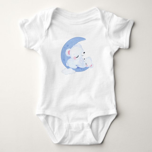 Mond Eisbären Baby Strampler (Vorderseite)
