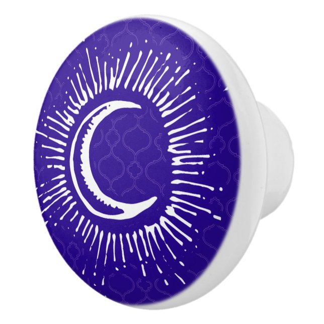 "Mond-" Fach-Griff-Zug (WH/BLU/PUR) Keramikknauf (Rechts)