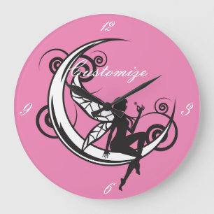 Mond Fairy Silhouette Thunder_Cove Große Wanduhr