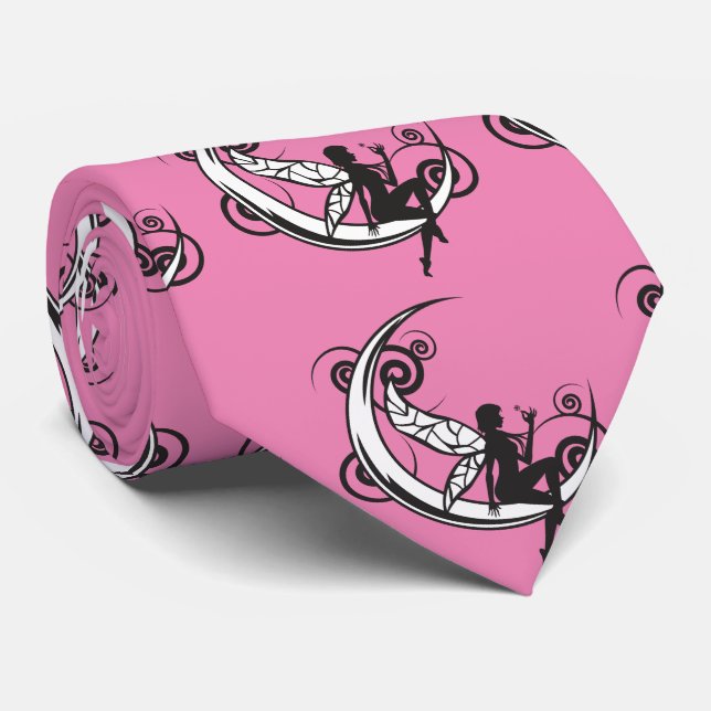 Mond Fairy Silhouette Thunder_Cove Krawatte (Gerollt)