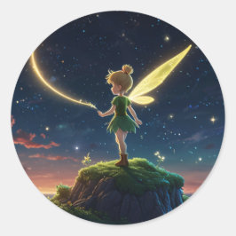 Mond-Feen-Rund-Sticker Runder Aufkleber