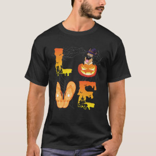 Mond Flip Flop Spinne Kürbis Deutscher Schäferhund T-Shirt