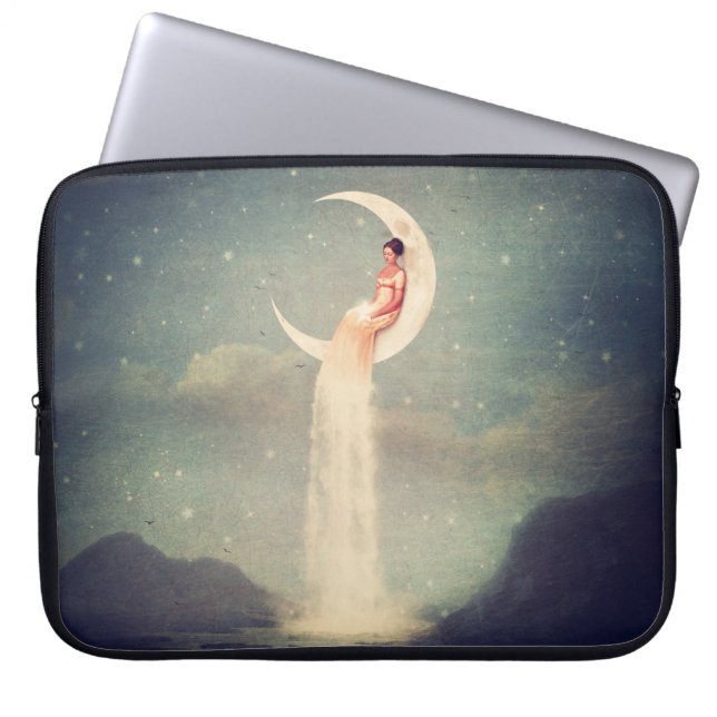 Mond-Fluss-Dame Laptopschutzhülle (Vorderseite)