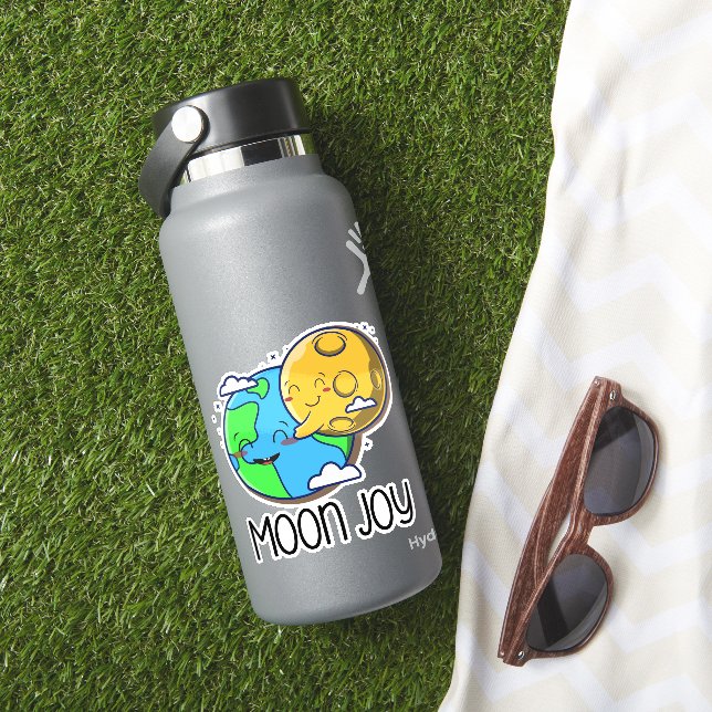Mond Freude Süße Erde und Mond Umarmen Aufkleber (HydroFlask Insitu)