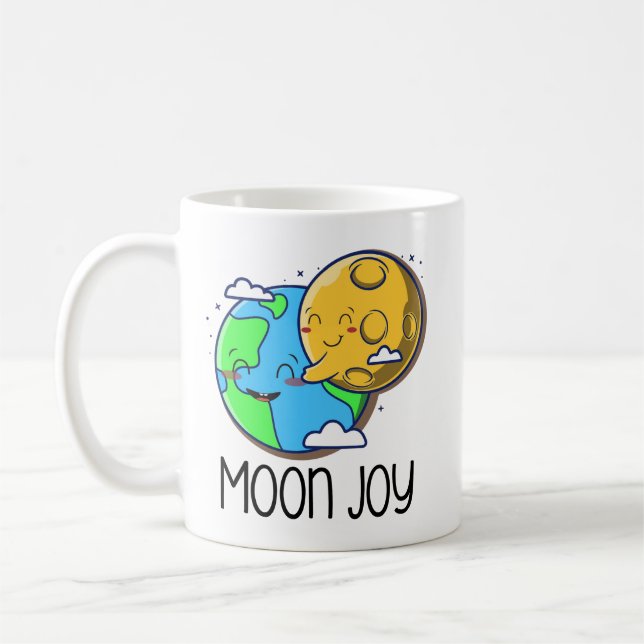 Mond Freude Süße Erde und Mond Umarmen Kaffeetasse (Links)
