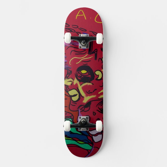 Mond-Galaxie-Skateboard Skateboard (Vorderseite)