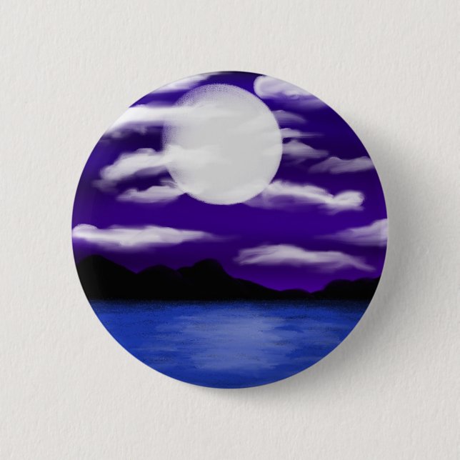 Mond gefüllte Nacht durch Chrystal Selbstmord Button (Vorderseite)