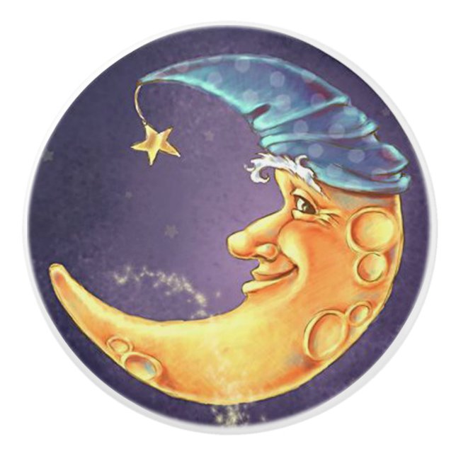 Mond-Gesichts-Tür-oder Fach-Züge Keramikknauf (Vorderseite)