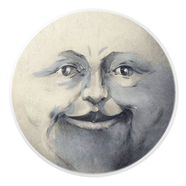 Mond-Gesichts-Tür-oder Fach-Züge Keramikknauf (Vorderseite)