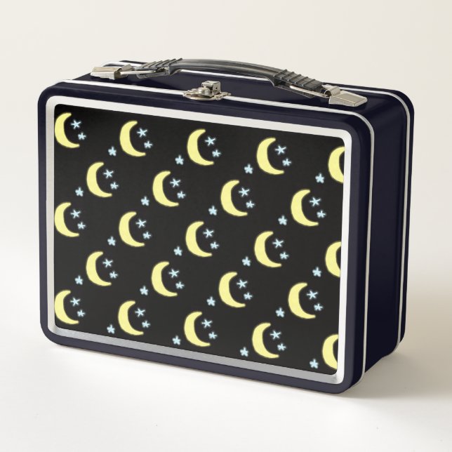 Mond Glow Metal Lunchbox (schwarz & weich gelb) (Vorderseite)