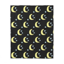 Mond Glow Throw Blanket (schwarz & weich gelb)