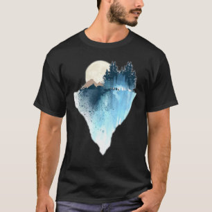 Mond Grafik Natur Mond Design Wald Mond Graphi T-Shirt
