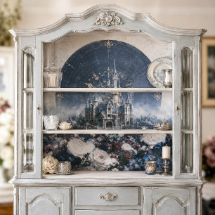 Mond-Halo-Burg-Decoupage Seidenpapier