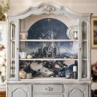 Mond-Halo-Burg-Decoupage Seidenpapier