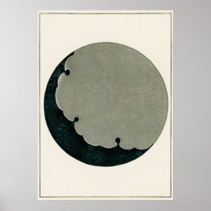 Mond-Illustration Vintage-Japanische Kunst Poster