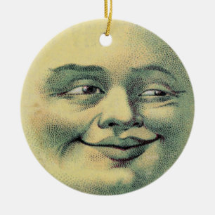 Mond im Vintage-Stil Keramikornament