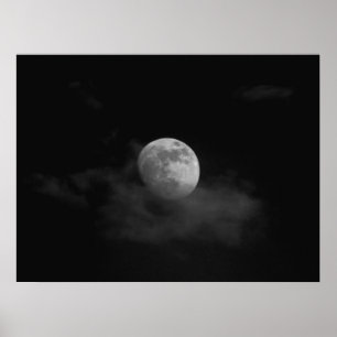 Mond in Wolken Poster