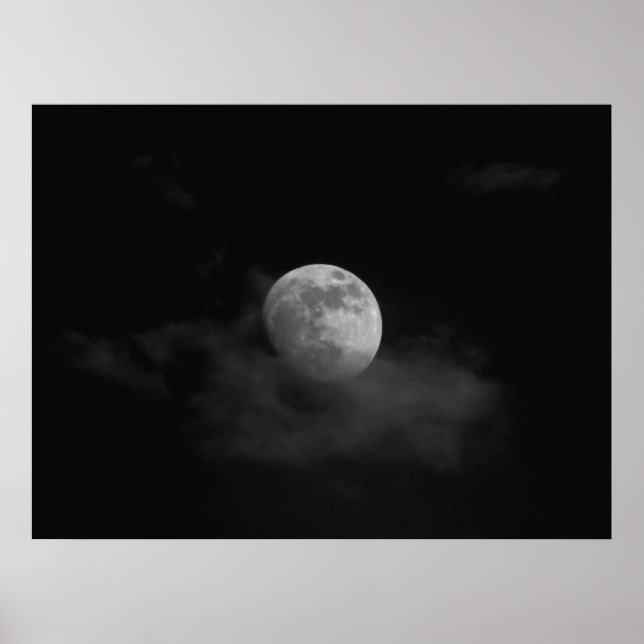 Mond in Wolken Poster (Vorne)