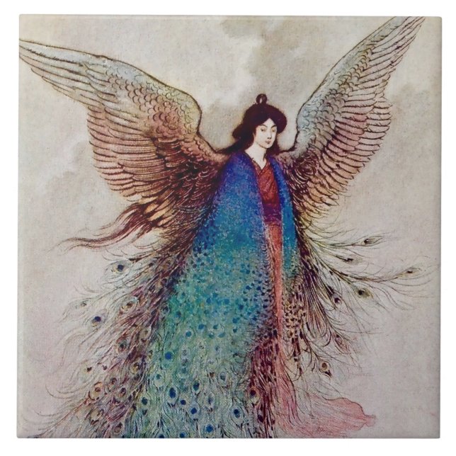 „Mond-Jungfrau“ Feen-Kunst von Warwick Goble Fliese (Vorderseite)