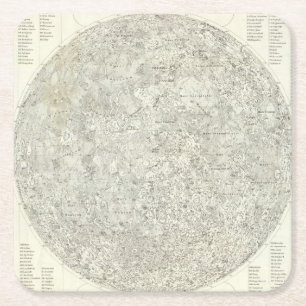 Mond-Karte Rechteckiger Pappuntersetzer