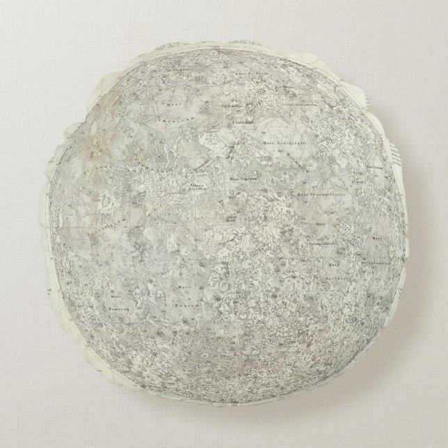 Mond-Karte Rundes Kissen (Vorderseite)