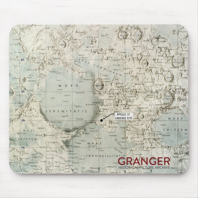 Mond-Karten-Mausunterlage Mousepad (Vorne)