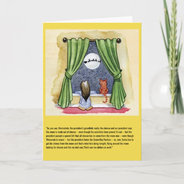 Mond-Käse Feiertagskarte (Vorderseite)