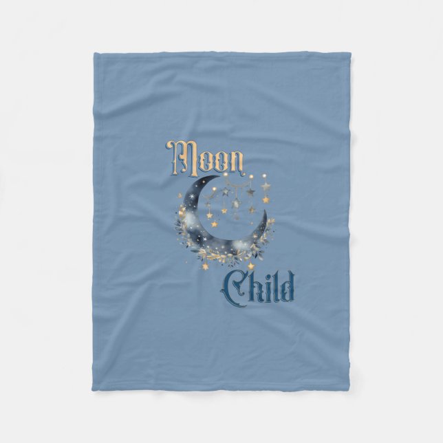 Mond-Kind-Kinderzimmer Fleecedecke (Vorderseite)