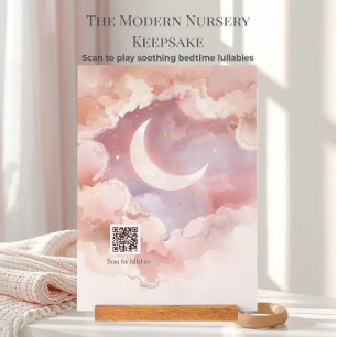 Mond-Kinderzimmer-Dekor Rosa   Scanne zum Abspiele Acrylschild
