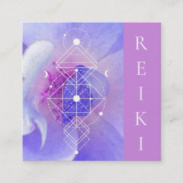 *~* Mond-kosmische blaue Rosen-heilige Geometrie Quadratische Visitenkarte