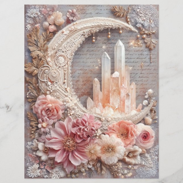 Mond Kristalle Junk Journal Scrapbook Papier (Vorderseite)