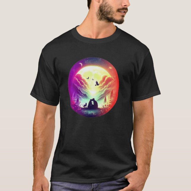 Mond Liebespaar T-Shirt (Vorderseite)