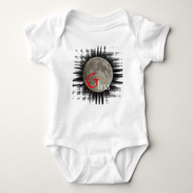 Mond, Lune, Luna, Glina, Moon T-Shirt Baby Strampler (Vorderseite)