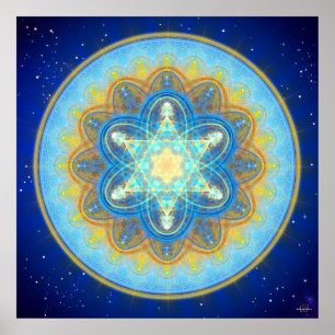Mond Merkaba Mandala Poster