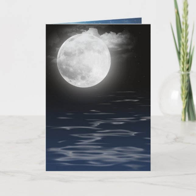 Mond mit Wasserreflektion Karte (Vorderseite)
