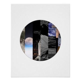 Mond-Mosaik - Mond-Collage-Poster Poster