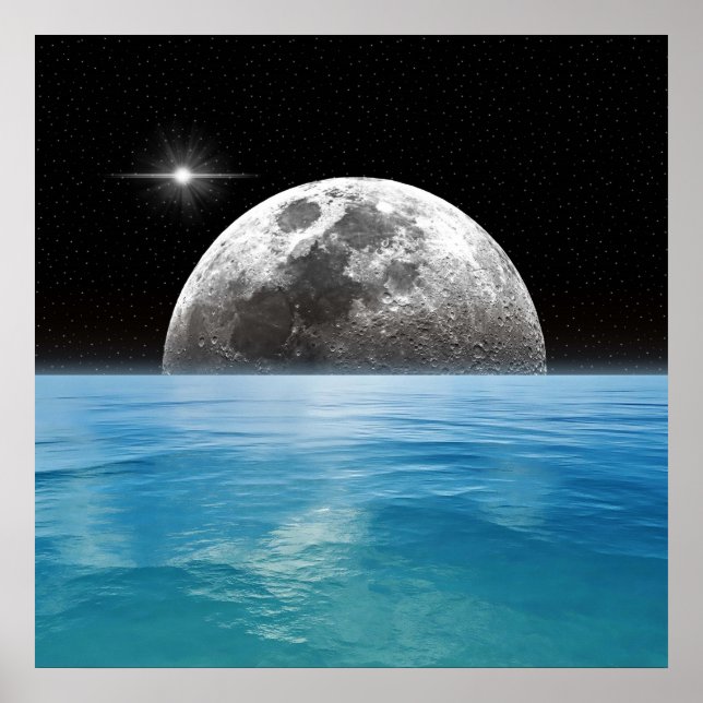 Mond Ozean Poster (Vorne)