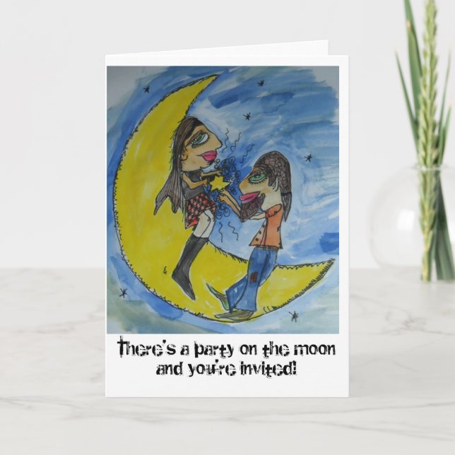 Mond-Party Einladung (Vorderseite)