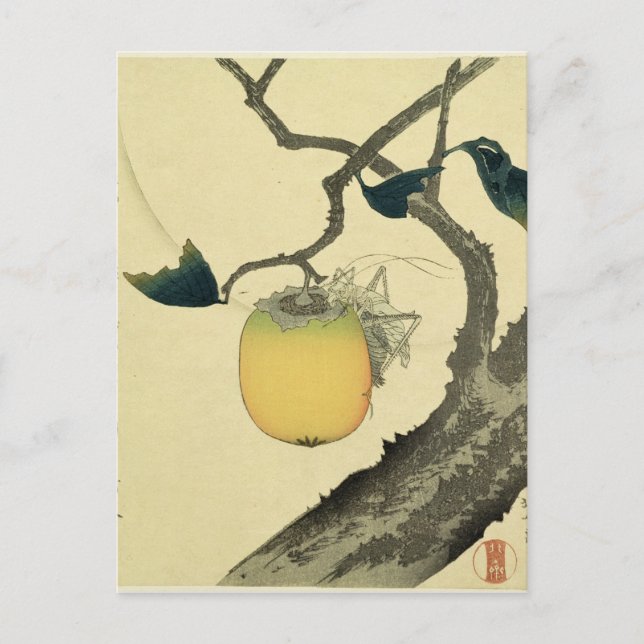 Mond, Persimmon und Grasshopper, 1807 Postkarte (Vorderseite)
